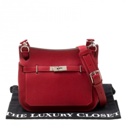 Pre Owned Hermes Rouge Garance Togo Leather Jypsiere 28 Bag