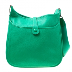 Pre Owned Hermes Bamboo Togo Leather Evelyne III GM Bag