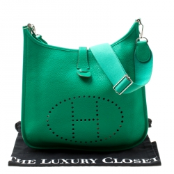 Pre Owned Hermes Bamboo Togo Leather Evelyne III GM Bag