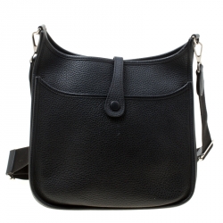 Pre Owned Hermes Black Togo Leather Evelyne III PM Bag