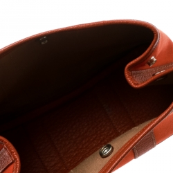 Pre Owned Hermes Fauve Toile Officier and Buffalo Leather Garden Party Pochette