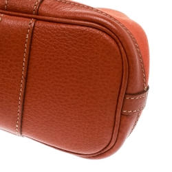 Pre Owned Hermes Fauve Toile Officier and Buffalo Leather Garden Party Pochette