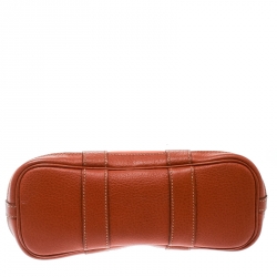 Pre Owned Hermes Fauve Toile Officier and Buffalo Leather Garden Party Pochette