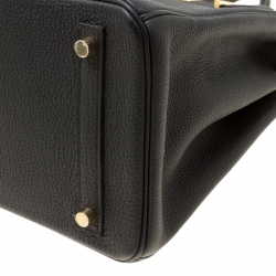Pre Owned Hermes Black Togo Leather Gold Hardware Birkin 30 Bag