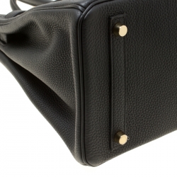 Pre Owned Hermes Black Togo Leather Gold Hardware Birkin 30 Bag