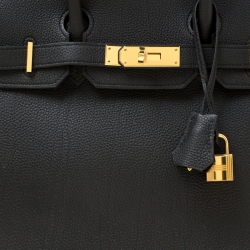 Pre Owned Hermes Black Togo Leather Gold Hardware Birkin 30 Bag