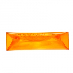 Pre Owned Hermes Orange Clear Vinyl Souvenir Kelly Bag