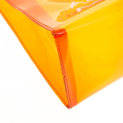 Pre Owned Hermes Orange Clear Vinyl Souvenir Kelly Bag