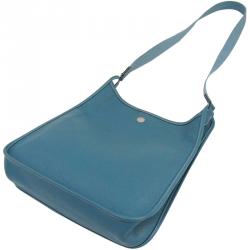 Pre Owned Hermes Blue Jean Courchevel Leather Vespa Shoulder Bag