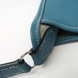 Pre Owned Hermes Blue Jean Courchevel Leather Vespa Shoulder Bag