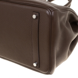Hermes Cacao Togo Leather Palladium Hardware Birkin 35 Bag