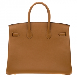 Hermes Jaune d'or Epsom Leather Gold Hardware Birkin 35 Bag