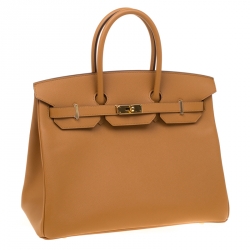 Hermes Jaune d'or Epsom Leather Gold Hardware Birkin 35 Bag