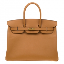 Hermes Jaune d'or Epsom Leather Gold Hardware Birkin 35 Bag