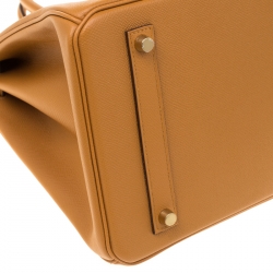 Hermes Jaune d'or Epsom Leather Gold Hardware Birkin 35 Bag