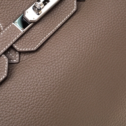Hermes Etoupe Grey Togo Leather Palladium Hardware Birkin 35 Bag