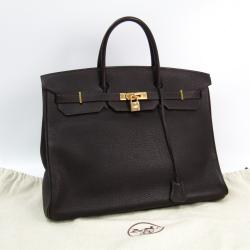 Hermes Ebene Togo Leather Gold Hardware Birkin 40 Bag