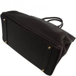 Hermes Ebene Togo Leather Gold Hardware Birkin 40 Bag