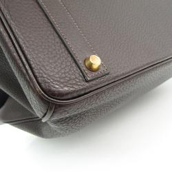 Hermes Ebene Togo Leather Gold Hardware Birkin 40 Bag
