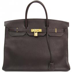 Hermes Ebene Togo Leather Gold Hardware Birkin 40 Bag