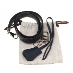 Pre Owned Hermes Bleu Obscur Clemence Leather Palladium Hardware Kelly Retourne 40 Bag