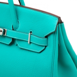 Hermes Menthe Togo Leather Palladium Hardware Birkin 35 Bag