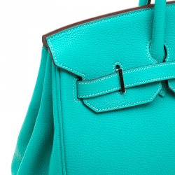 Hermes Menthe Togo Leather Palladium Hardware Birkin 35 Bag