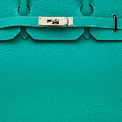 Hermes Menthe Togo Leather Palladium Hardware Birkin 35 Bag