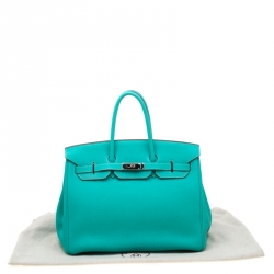 Hermes Menthe Togo Leather Palladium Hardware Birkin 35 Bag