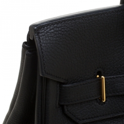 Hermes Black Fjord Leather Gold Hardware HAC Birkin 32 Bag