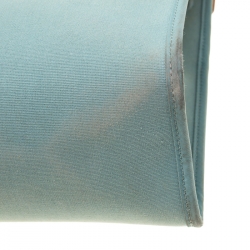 Pre Owned Hermes Light Blue/Brown Canvas and Leather Herbag Zip 31 Bag