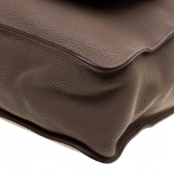 Pre Owned Hermes Etoupe Clemence Leather Palladium Hardware Marwari GM Bag