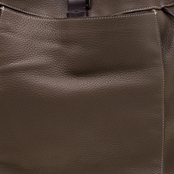 Pre Owned Hermes Etoupe Clemence Leather Palladium Hardware Marwari GM Bag