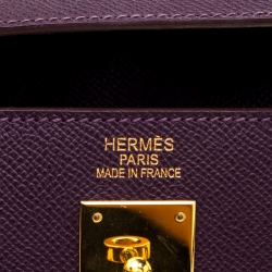 Pre Owned Hermes Raisin Epsom Leather Gold Hardware Kelly Retourne 35 Bag