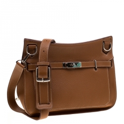 Pre Owned Hermes Gold Clemence Leather Jypsiere 28 Bag