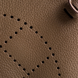 Pre Owned Hermes Etoupe Clemence Leather Evelyne III PM Bag