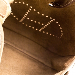 Pre Owned Hermes Etoupe Clemence Leather Evelyne III PM Bag