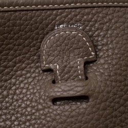 Pre Owned Hermes Etoupe Clemence Leather Evelyne III PM Bag