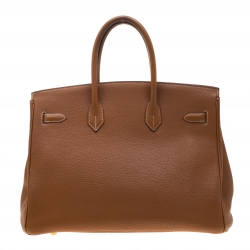 Pre Owned Hermes Brown Togo Leather Gold Hardware Birkin 35 Bag