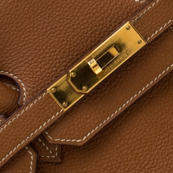 Pre Owned Hermes Brown Togo Leather Gold Hardware Birkin 35 Bag
