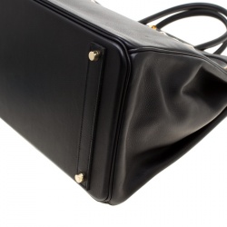 Hermes Black Swift Leather Gold Hardware Birkin 40 Bag