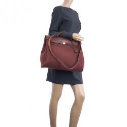 مملوكة مسبقًا Hermes Brown Herbag Convertible Satchel 39CM