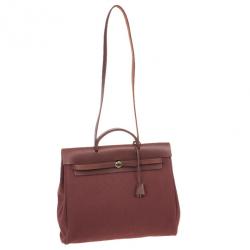 مملوكة مسبقًا Hermes Brown Herbag Convertible Satchel 39CM
