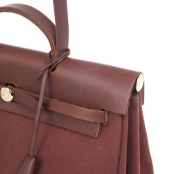 مملوكة مسبقًا Hermes Brown Herbag Convertible Satchel 39CM