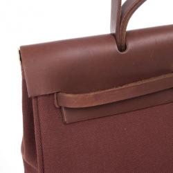 مملوكة مسبقًا Hermes Brown Herbag Convertible Satchel 39CM