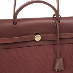 مملوكة مسبقًا Hermes Brown Herbag Convertible Satchel 39CM