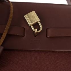 مملوكة مسبقًا Hermes Brown Herbag Convertible Satchel 39CM