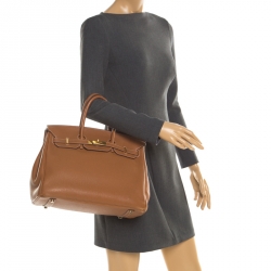 Pre Owned Hermes Gold Togo Leather Gold Hardware Birkin 35 Bag