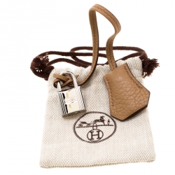 Hermes Tabac Camel Clemence Leather Palladium Hardware Birkin 30 Bag