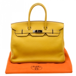 Hermes Cumin Chevre Mysore Leather Palladium Hardware Birkin 35 Bag